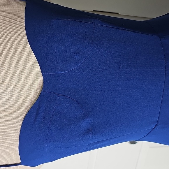 Designer AQUA from BLOOMINGDALES Cobalt Blue Evening, High Slit. Bustier Meduim. - Picture 4 of 10